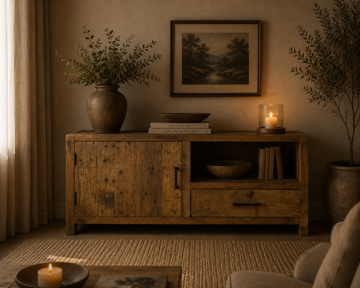 Brent TV-Kast 120 cm — Gerecycled hout