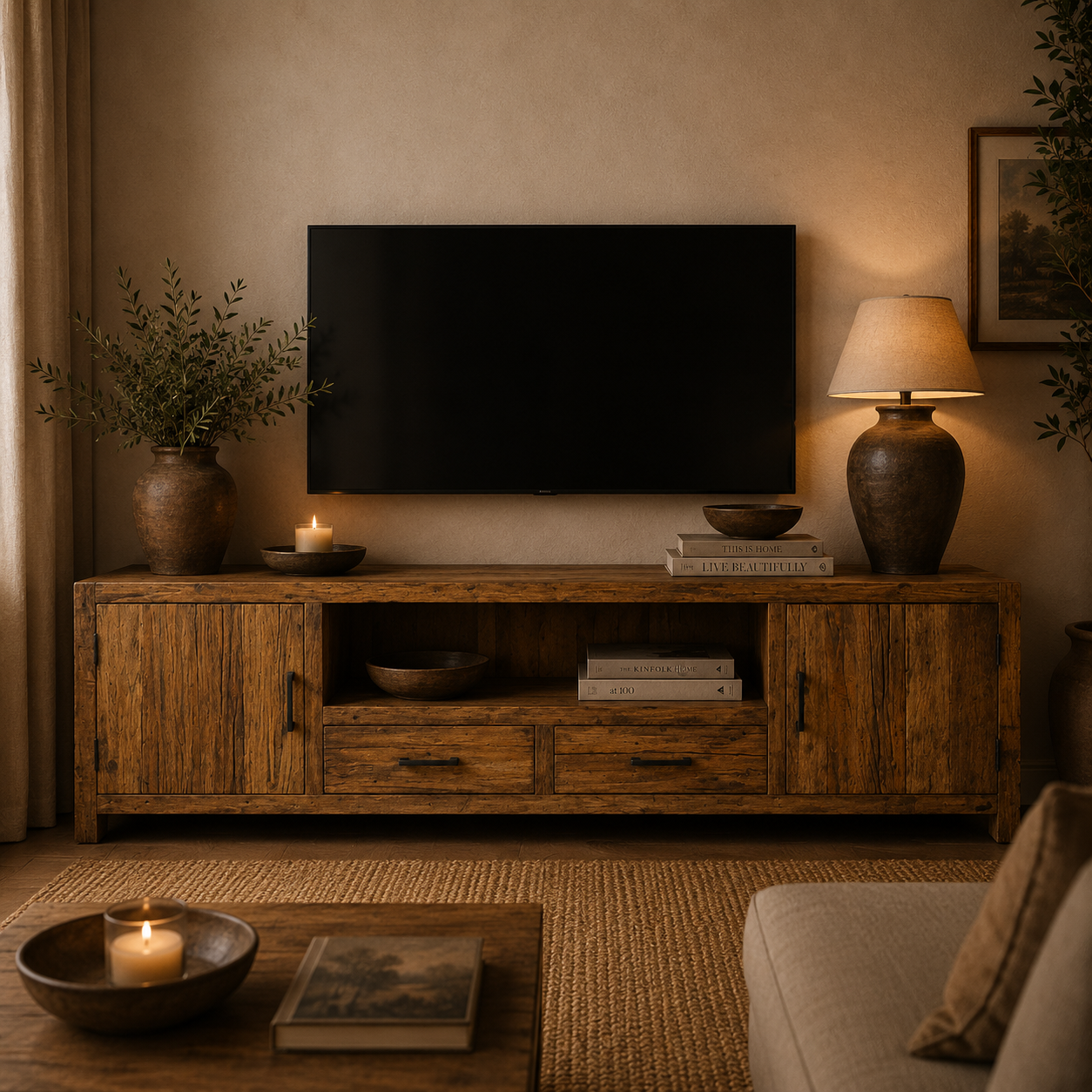 Brent TV-Kast 200 cm — Gerecycled hout