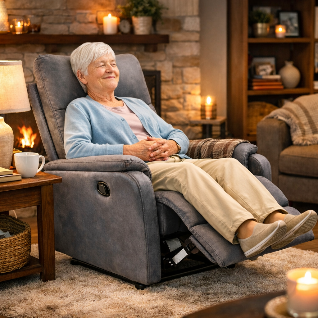 Relaxstoel Boston - Antraciet - Microvezelstof