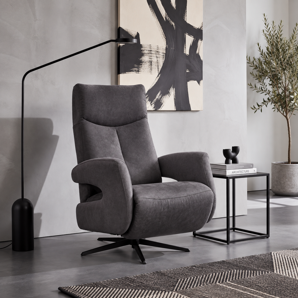 Relaxfauteuil Belfast - Draaibaar - Microstof