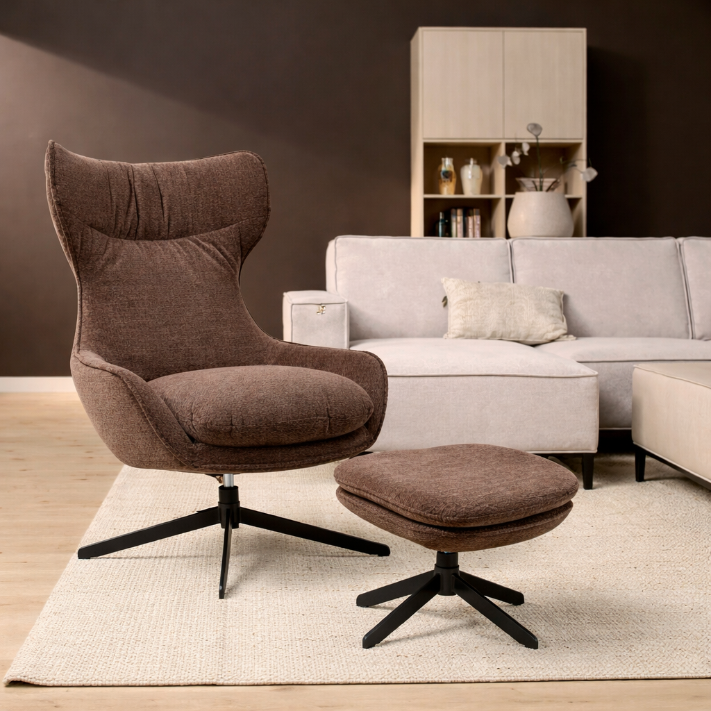 Draaibare fauteuil Olivia Paars