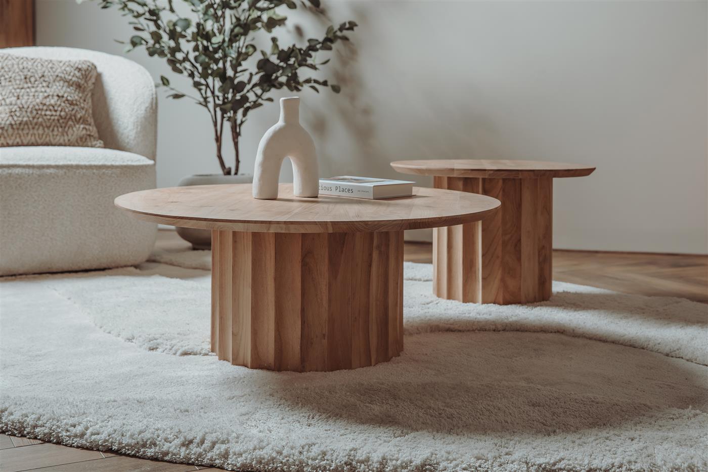 Salontafel – Crotone – Naturel – 90 x 90 x 35 cm – Tower Living