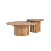 Ronde salontafel Crotone – Naturel – 90 x 90 x 35 cm | Tower Living