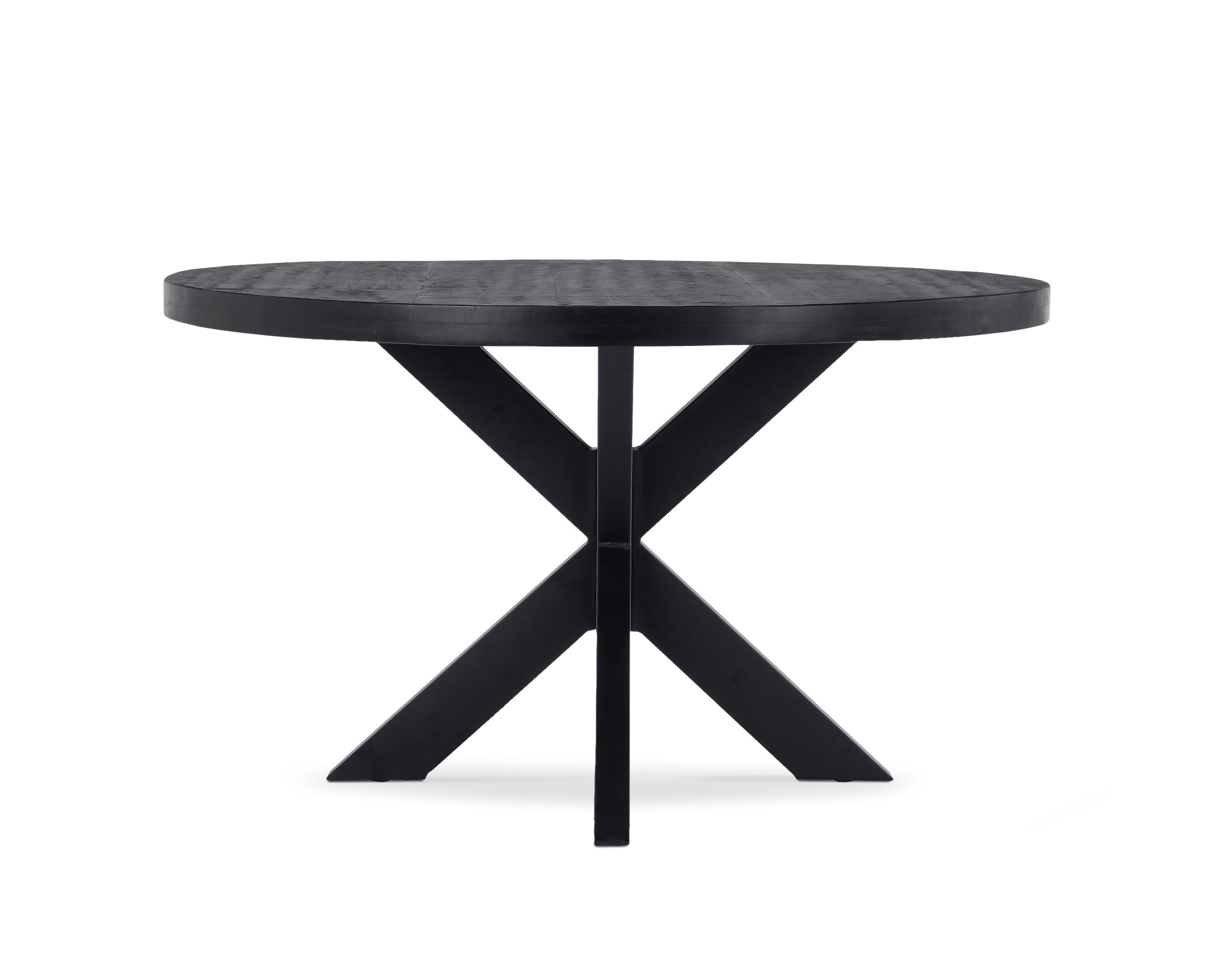Eettafel Vision Black Rond 130 (potenset 85x85) Wood Zwart Spider Leg Black