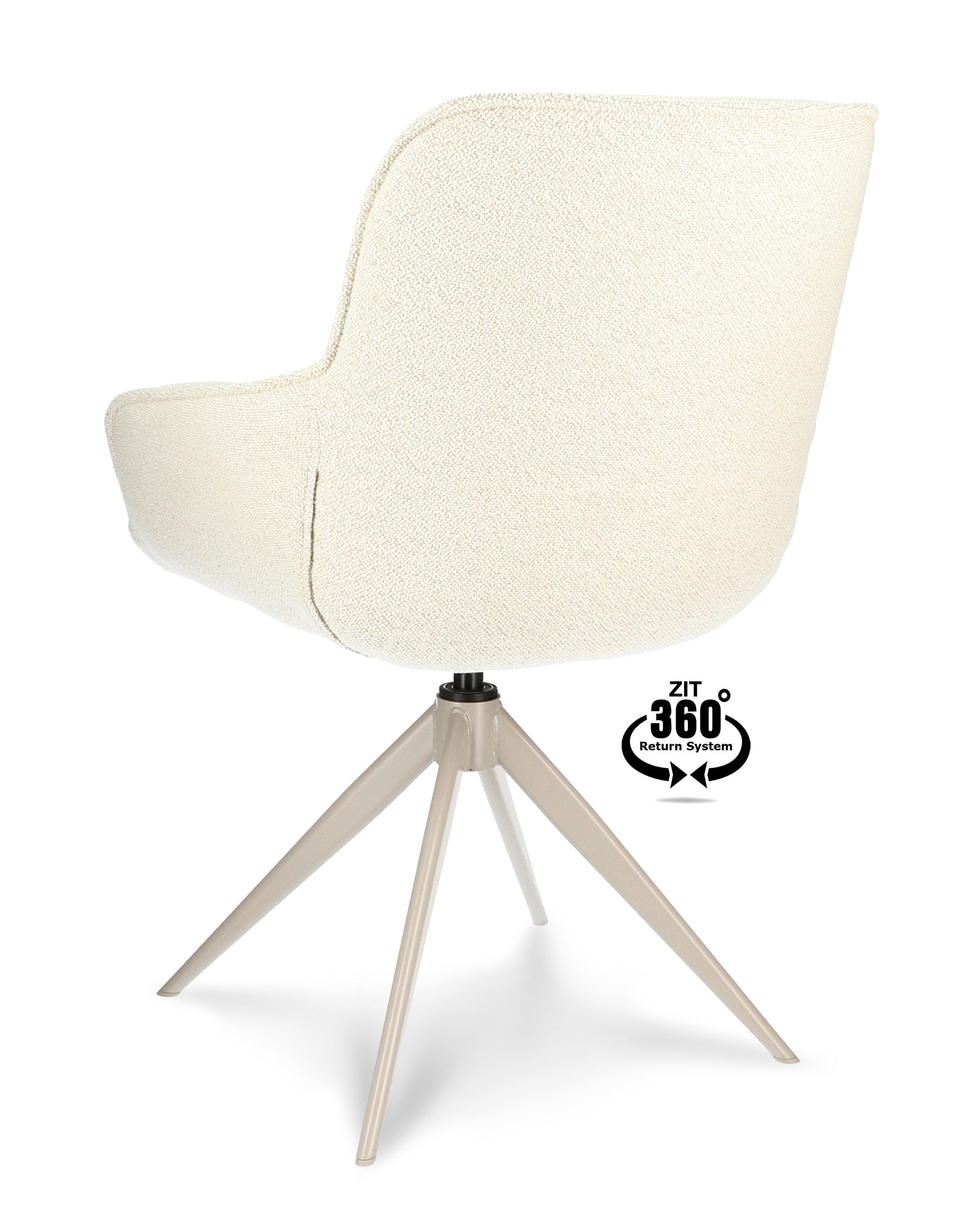 Armstoel Lano Stof Mose Natural Leg Smoked Cream 360° Return-system