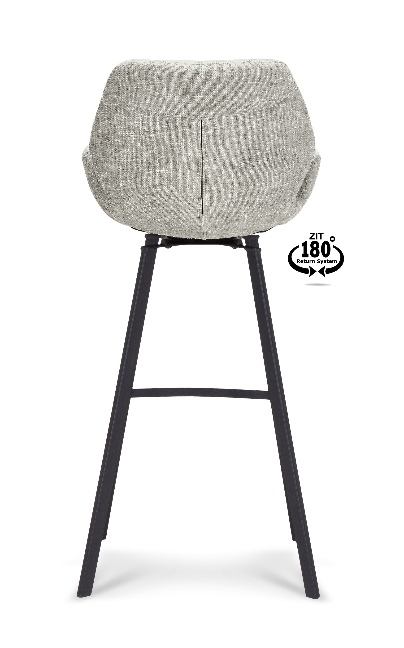 Barkruk met armleuning Luton - ZH 80 Stof Miami Taupe Poot Black 180° Return-system