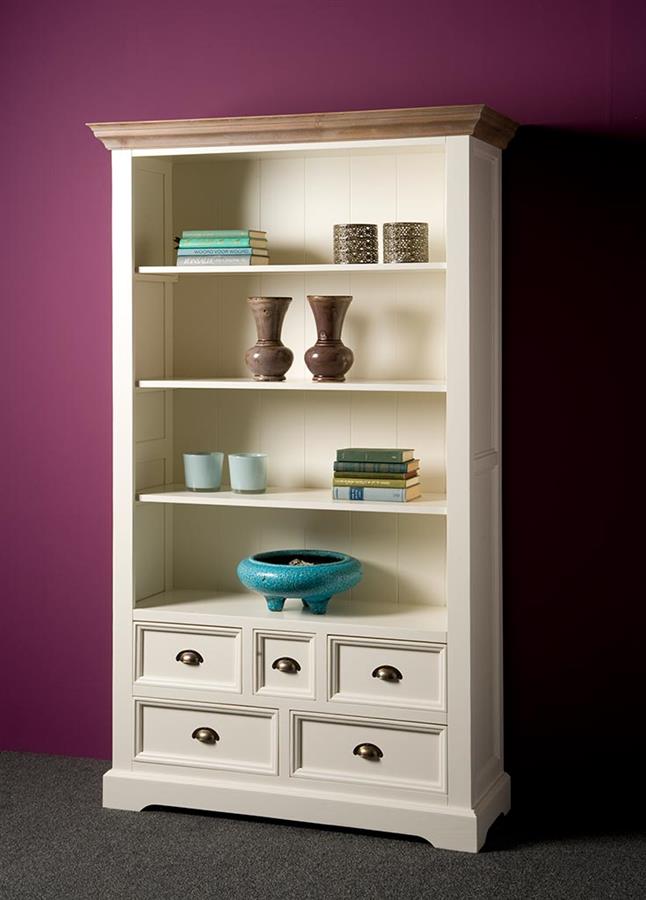 Boekenkast – Fleur – Wit – 111 x 191 cm – Tower Living