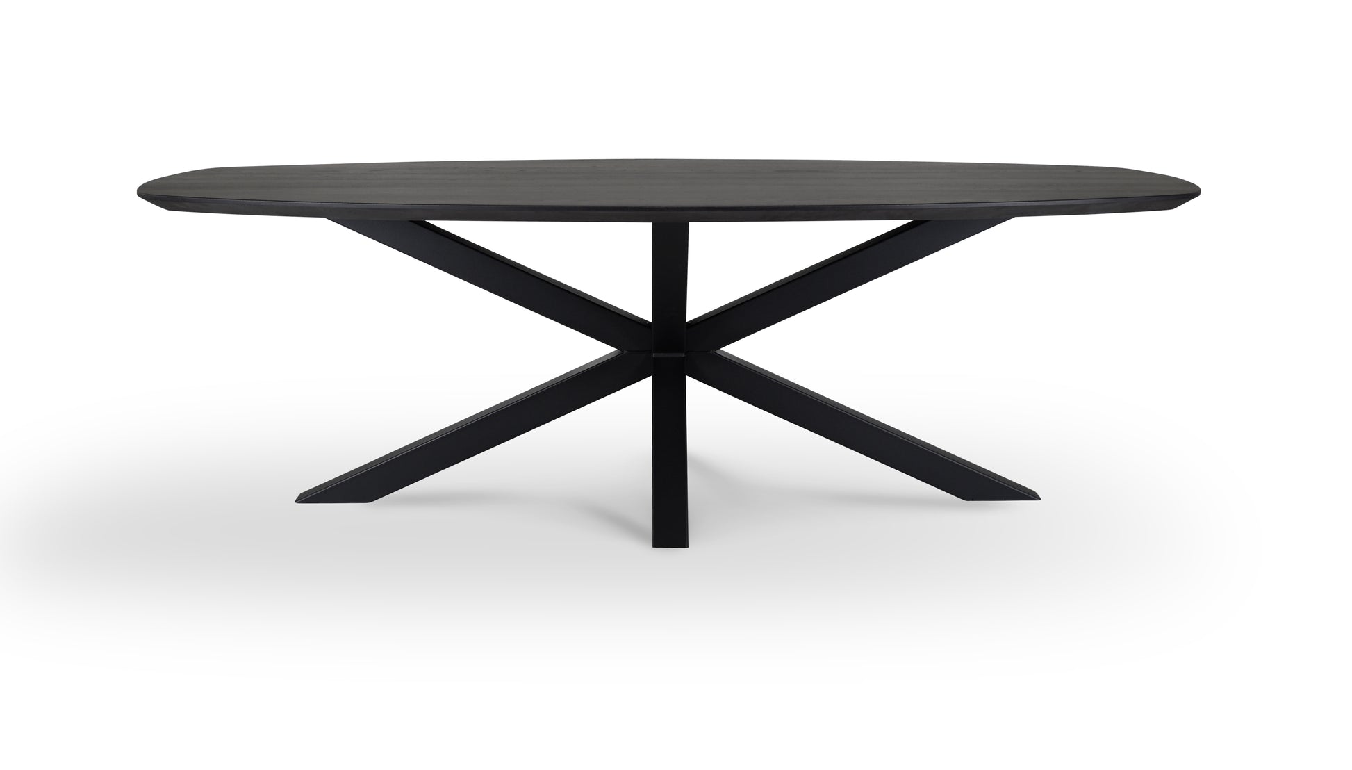Tafelblad Dune - Eiken - Deens ovaal - verjongd Tafelblad Kleur Smoked Black 240 X 110 X 4