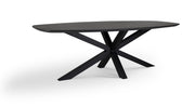 Tafelblad Dune - Eiken - Deens ovaal - verjongd Tafelblad Kleur Smoked Black 240 X 110 X 4