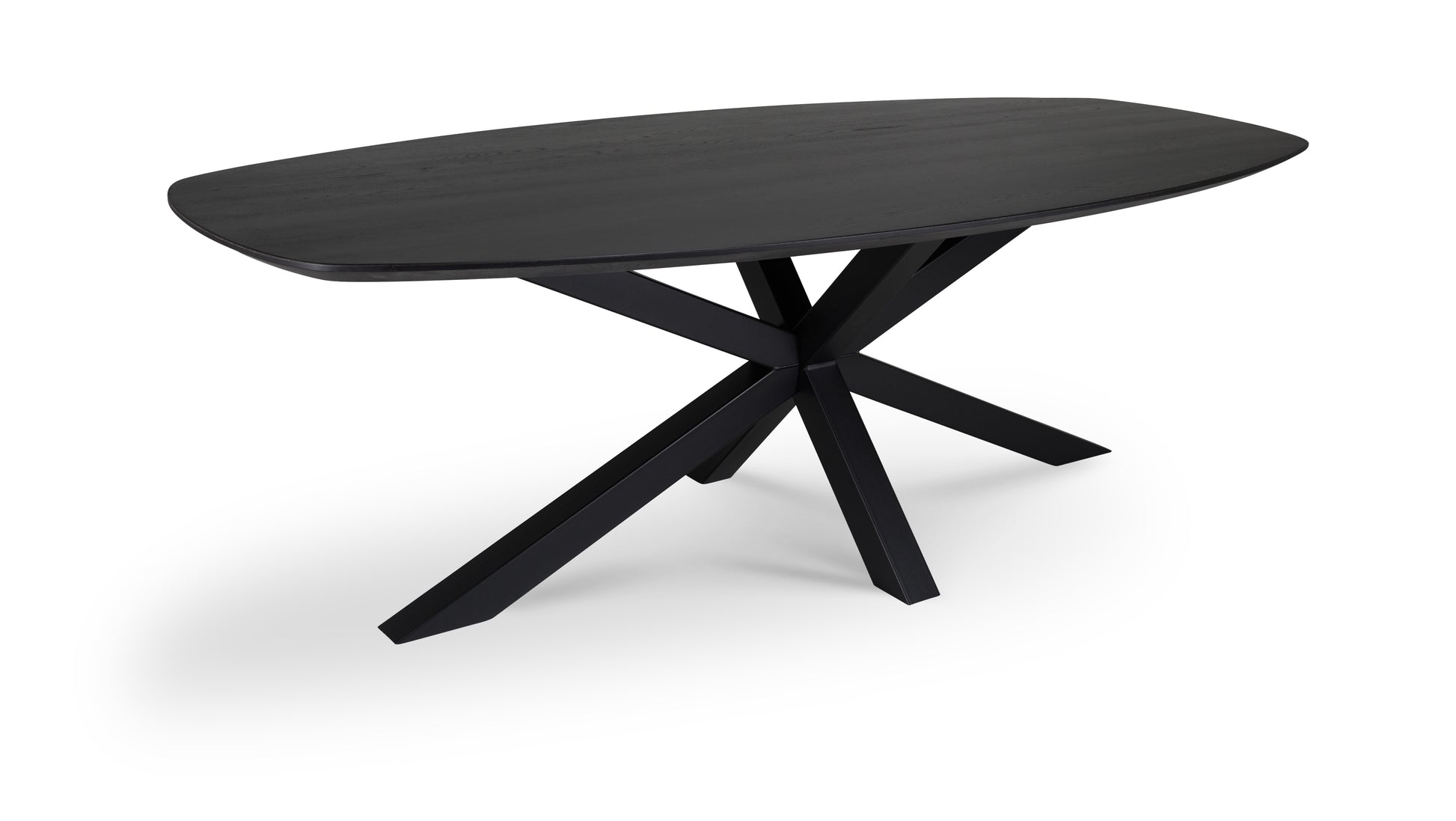 Tafelblad Dune - Eiken - Deens ovaal - verjongd Tafelblad Kleur Smoked Black 240 X 110 X 4