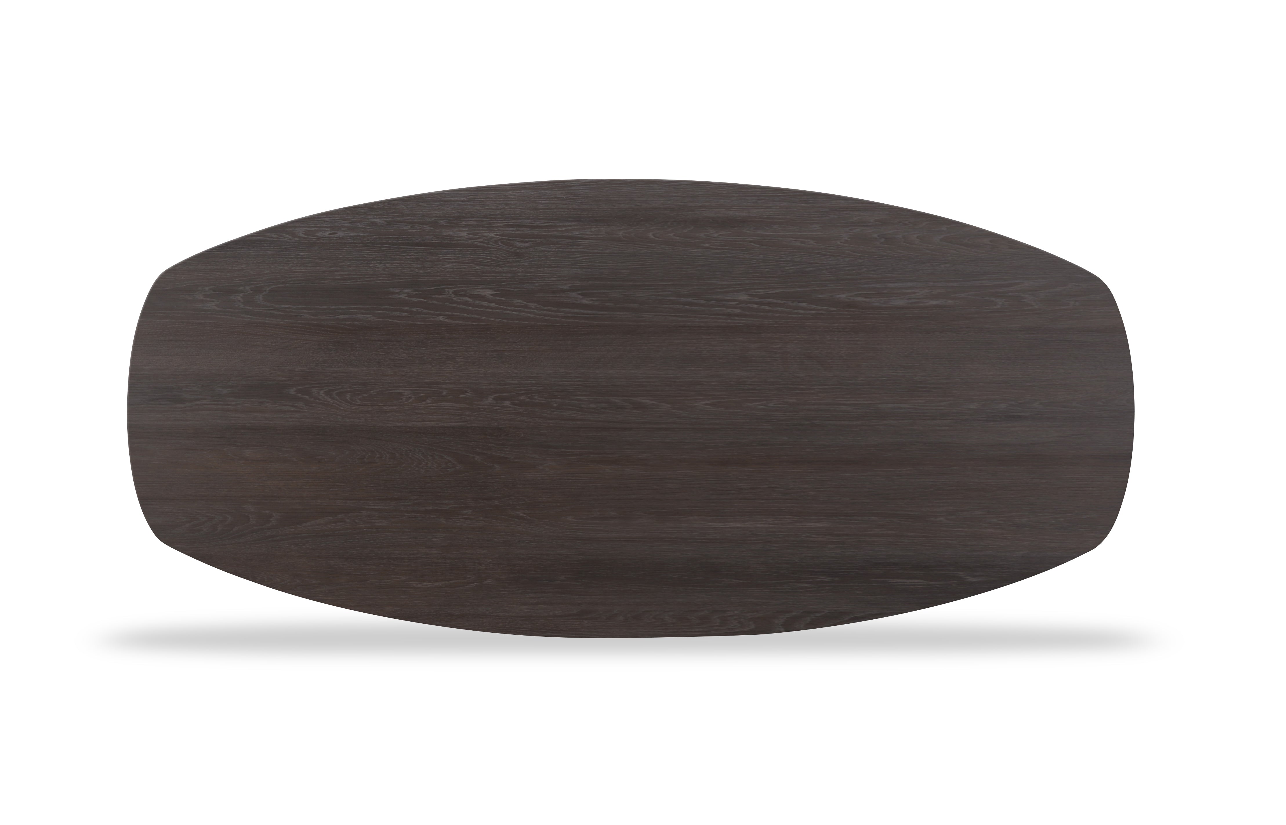 Tafelblad Dune - Eiken - Deens ovaal - verjongd Tafelblad Kleur Smoked Black 240 X 110 X 4