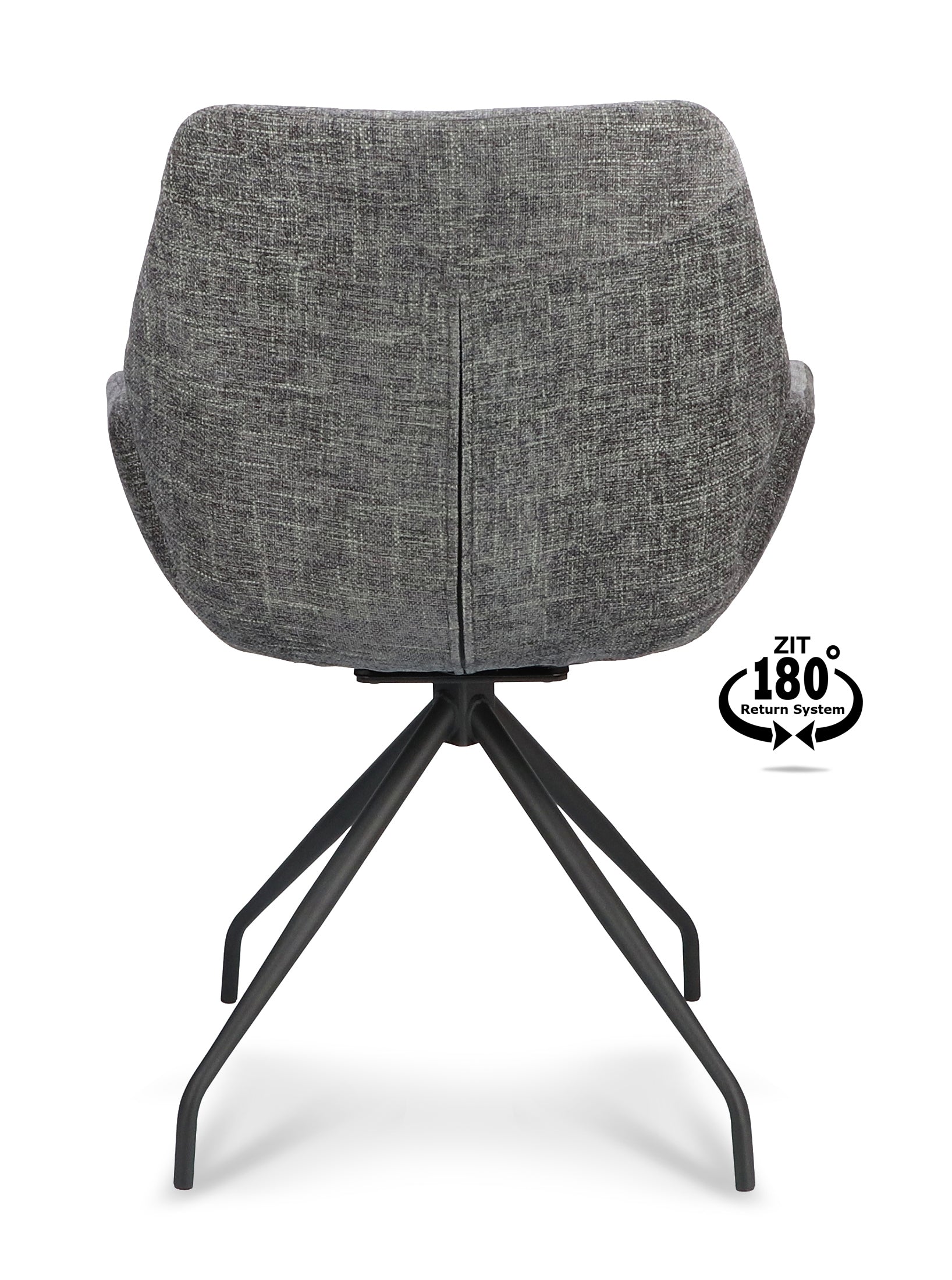 Armstoel Valley Stof Miami Darkgrey Spider Leg Black 180° Return-system