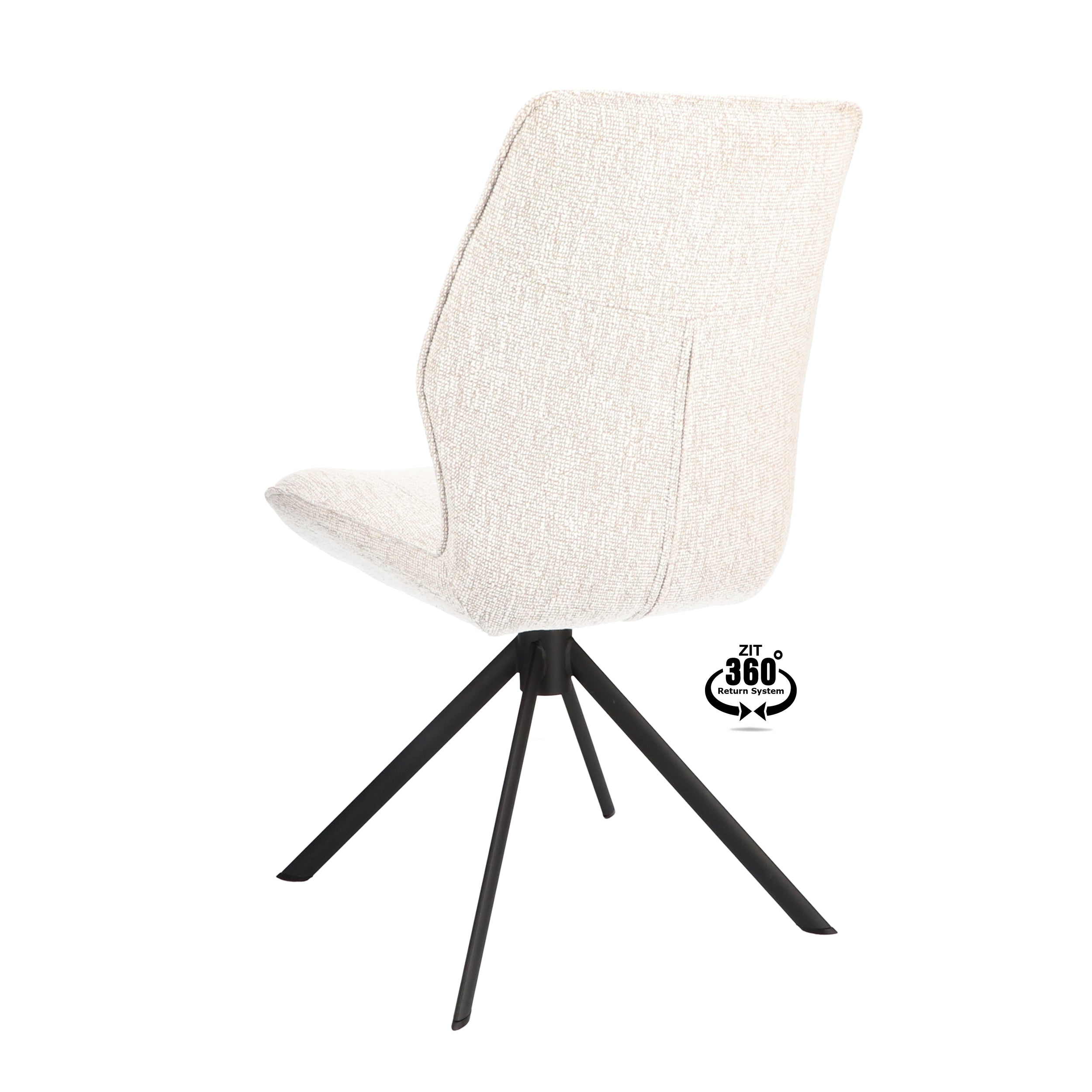 Eetkamerstoel Onyx Stof Lodge Linen Leg Black 360° Return-system