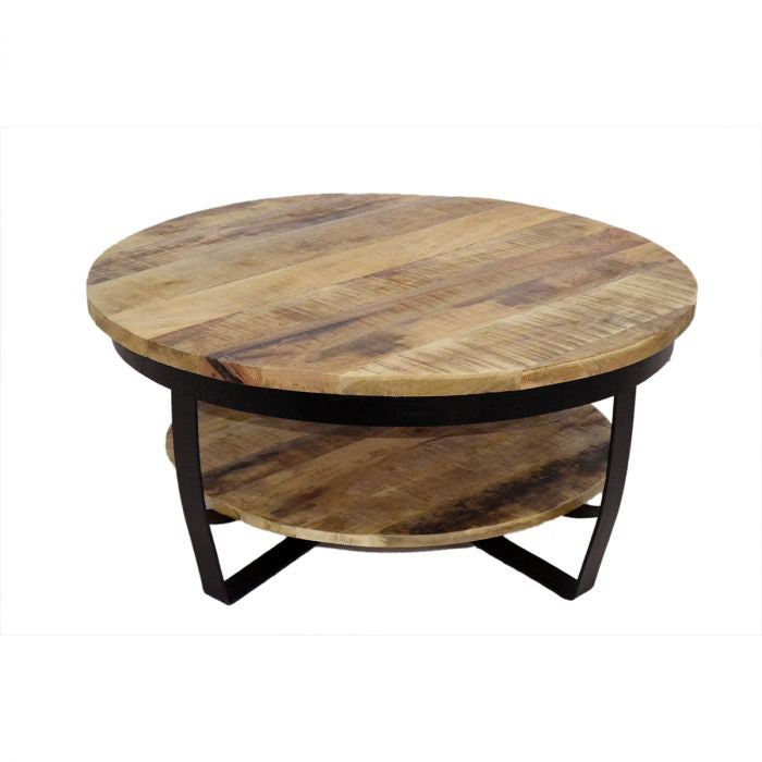 Salontafel Britt 65 cm rond met plank