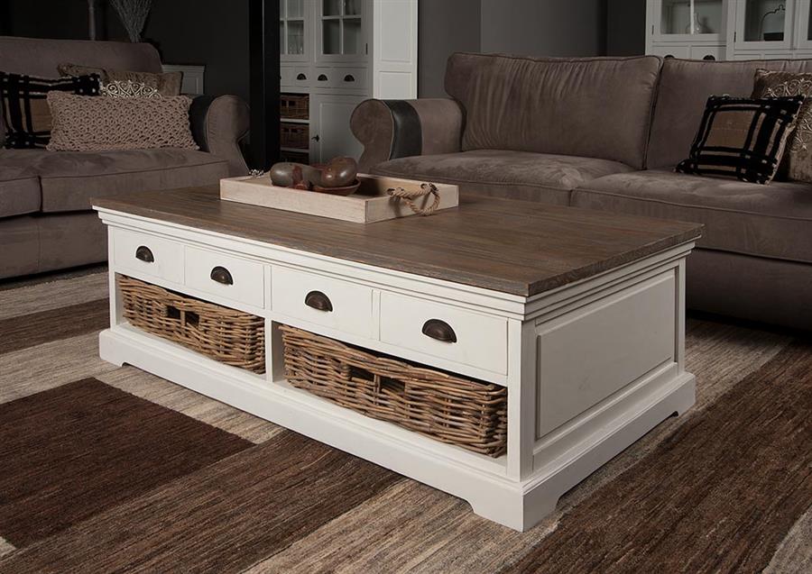 Salontafel – Napoli – Wit – 135 x 45 cm – Tower Living