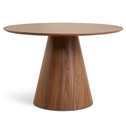Eettafel Louis - Ø 120 cm Walnoot - eettafel van hout (MDF), vooraanzicht