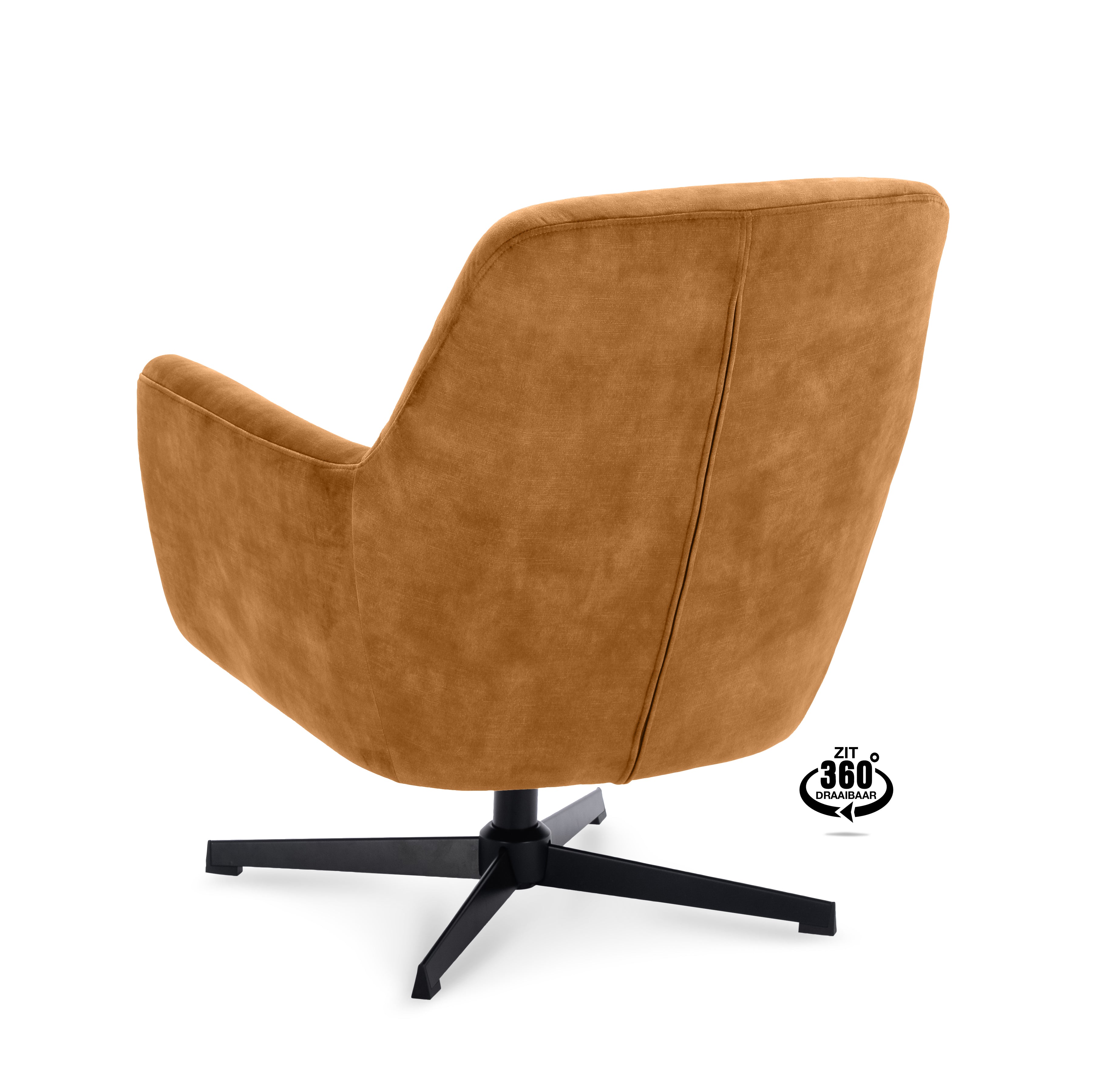 Fauteuil Edge Stof Alpine Onyx Draaivoet Zwart