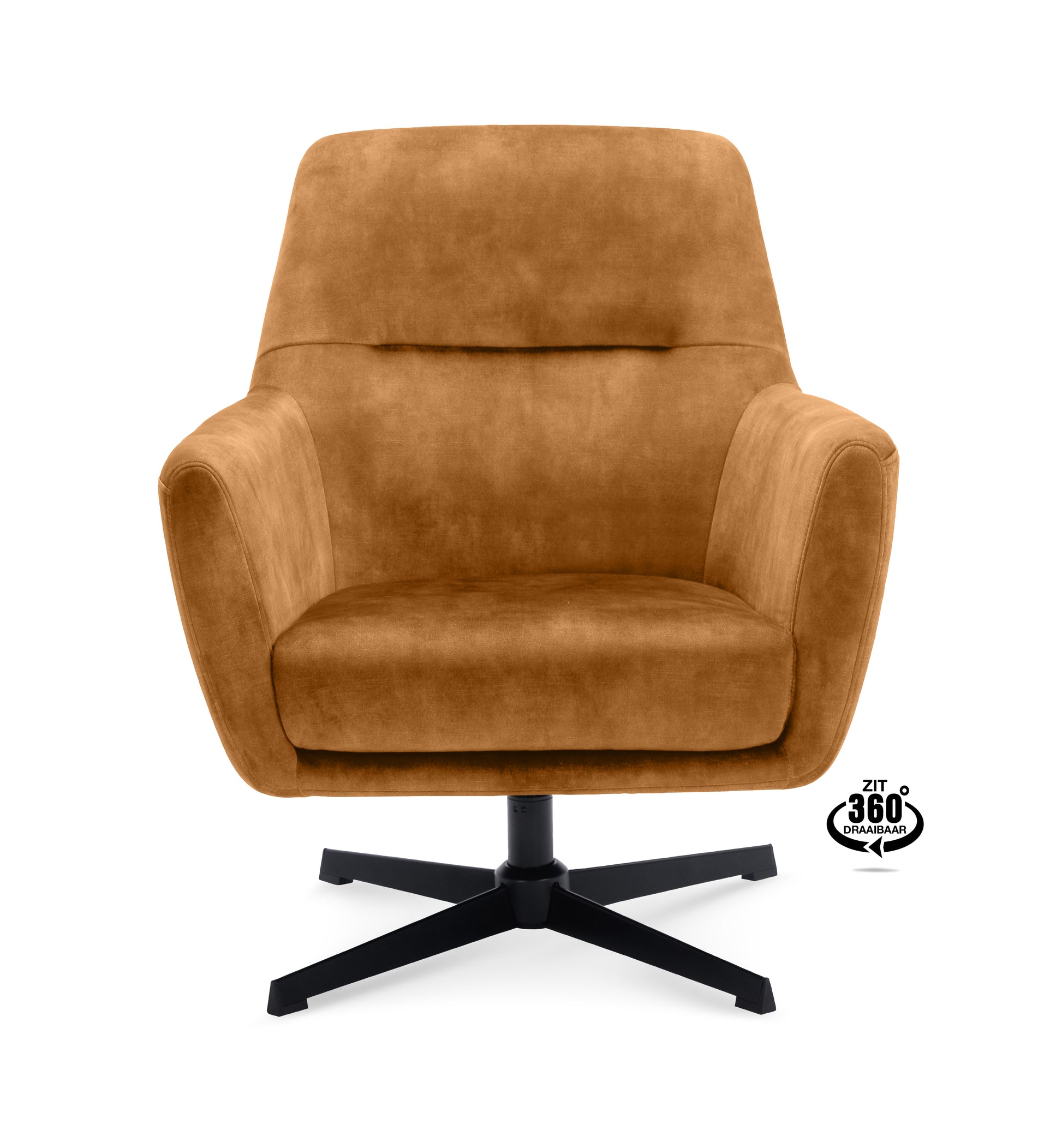 Fauteuil Edge Stof Alpine Onyx Draaivoet Zwart
