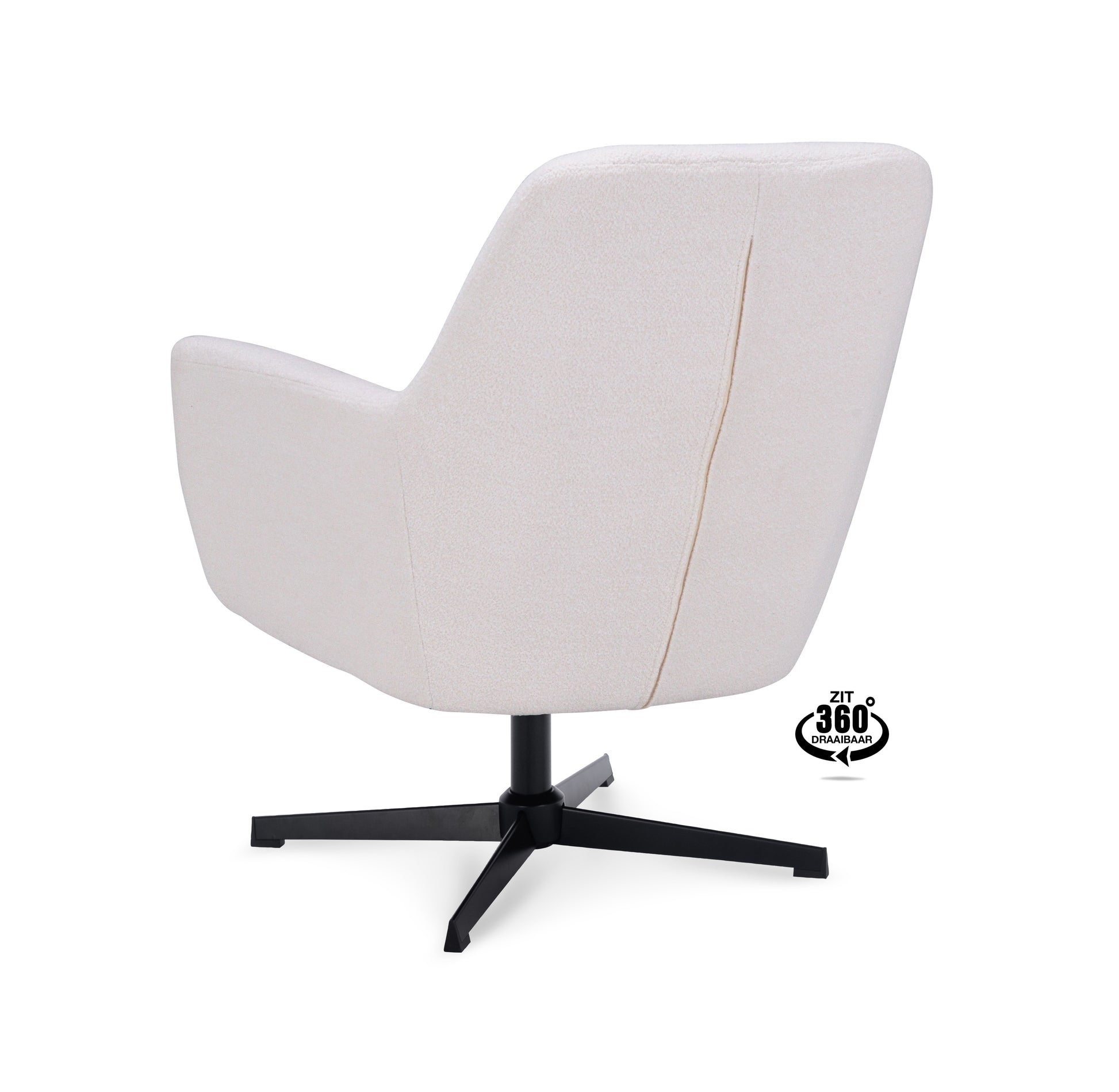 Fauteuil Edge Stof Adore Anthracite Draaivoet Zwart