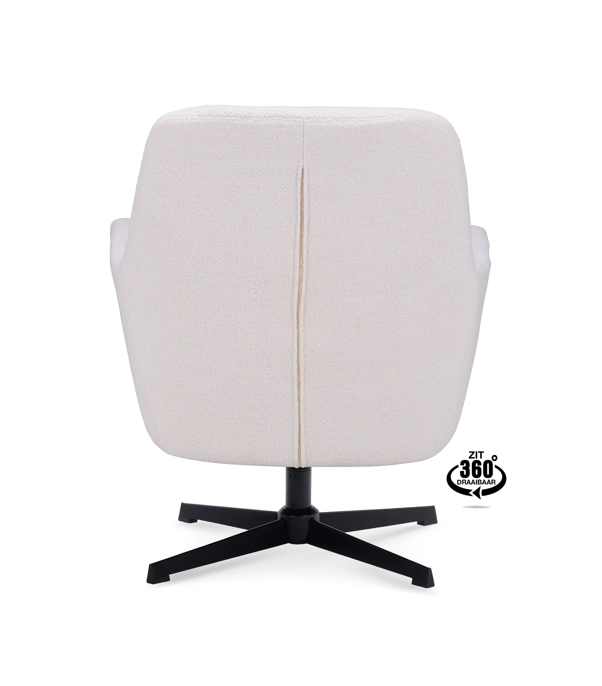 Fauteuil Edge Stof Alpine Onyx Draaivoet Zwart
