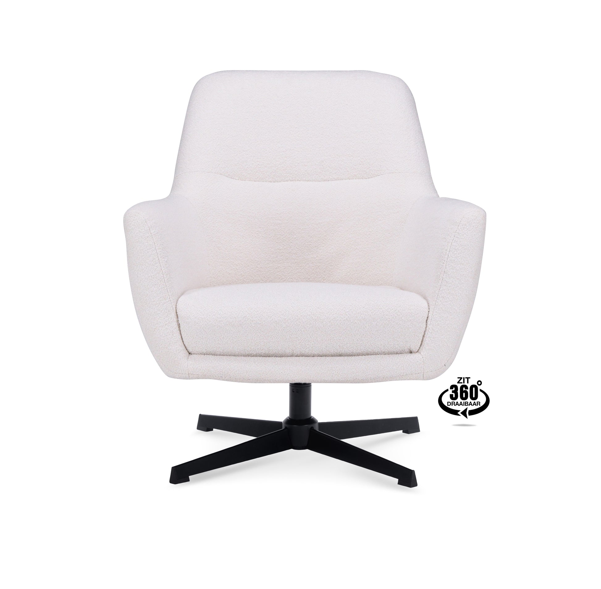 Fauteuil Edge Stof Adore Anthracite Draaivoet Zwart