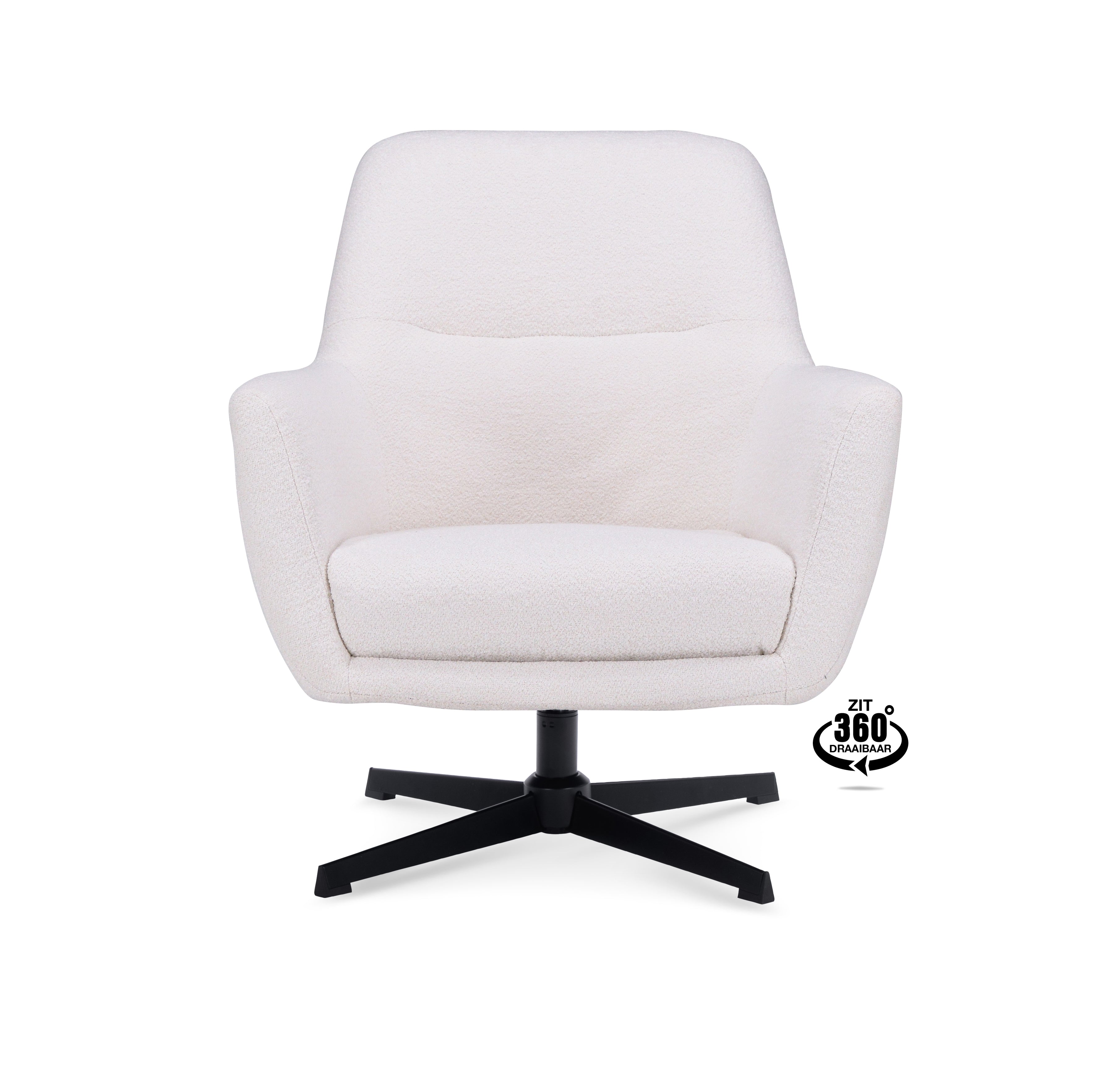 Fauteuil Edge Stof Adore Anthracite Draaivoet Zwart