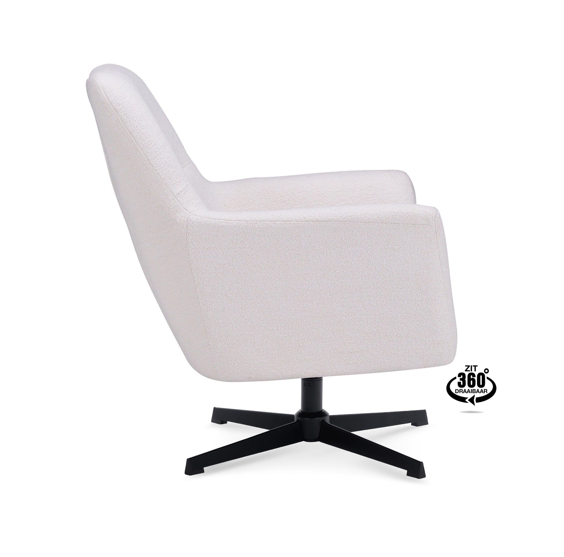 Fauteuil Edge Stof Adore Anthracite Draaivoet Zwart