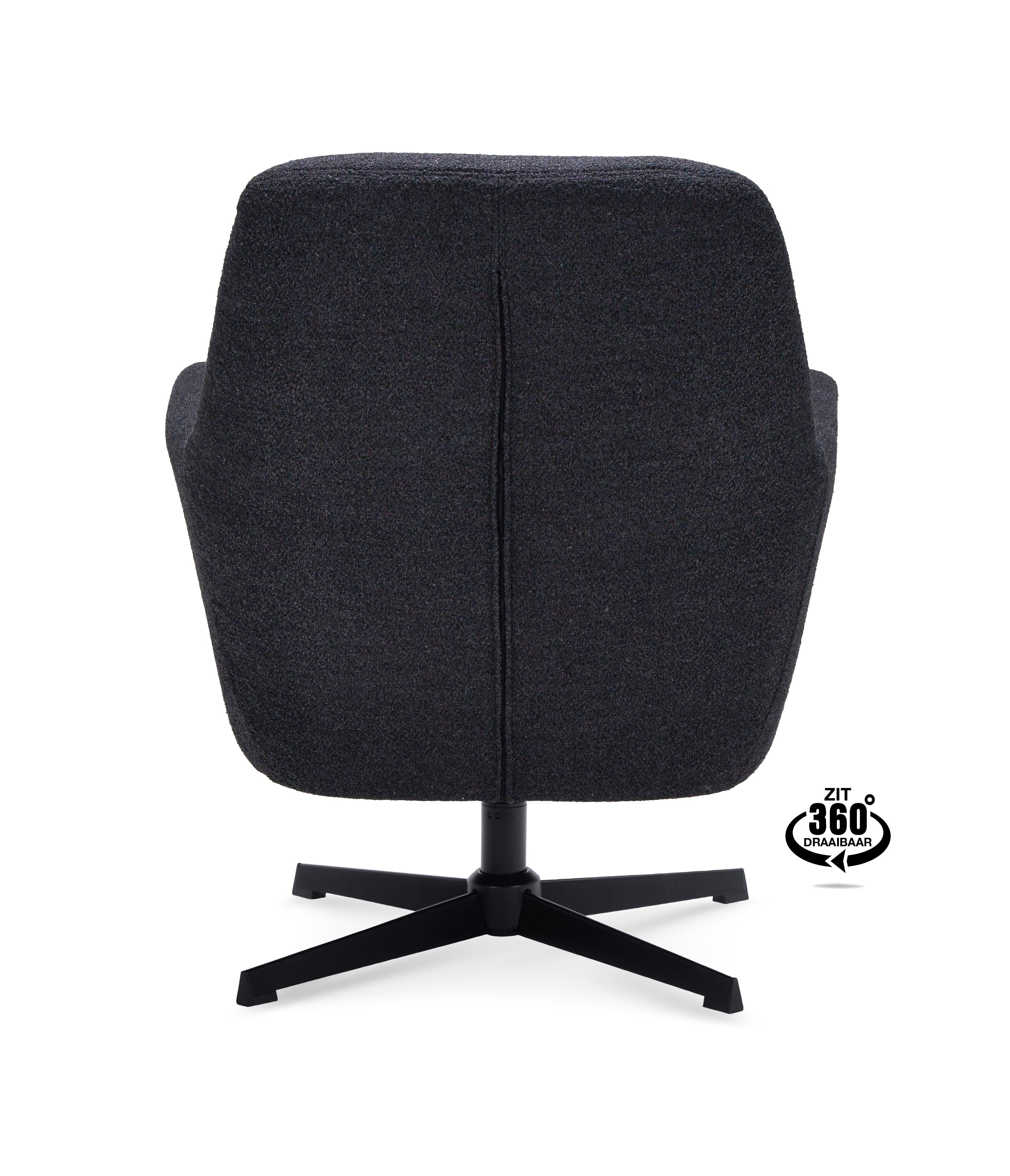 Fauteuil Edge Stof Alpine Ivory Draaivoet Zwart