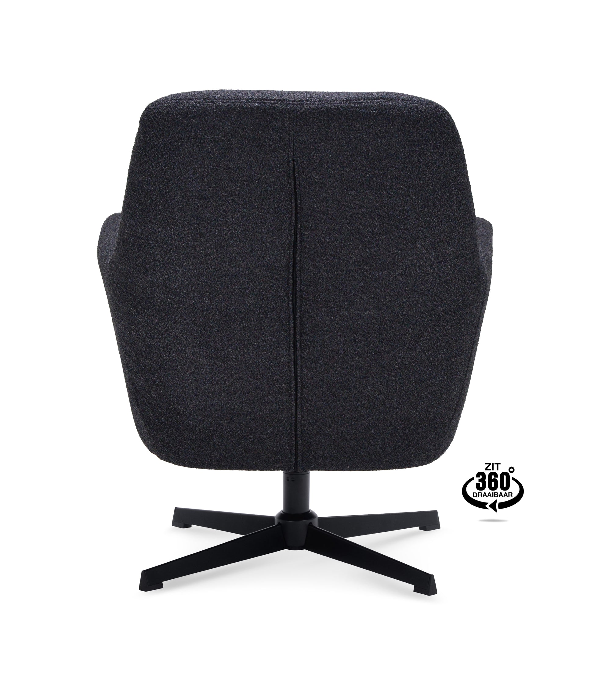 Fauteuil Edge Stof Alpine Onyx Draaivoet Zwart