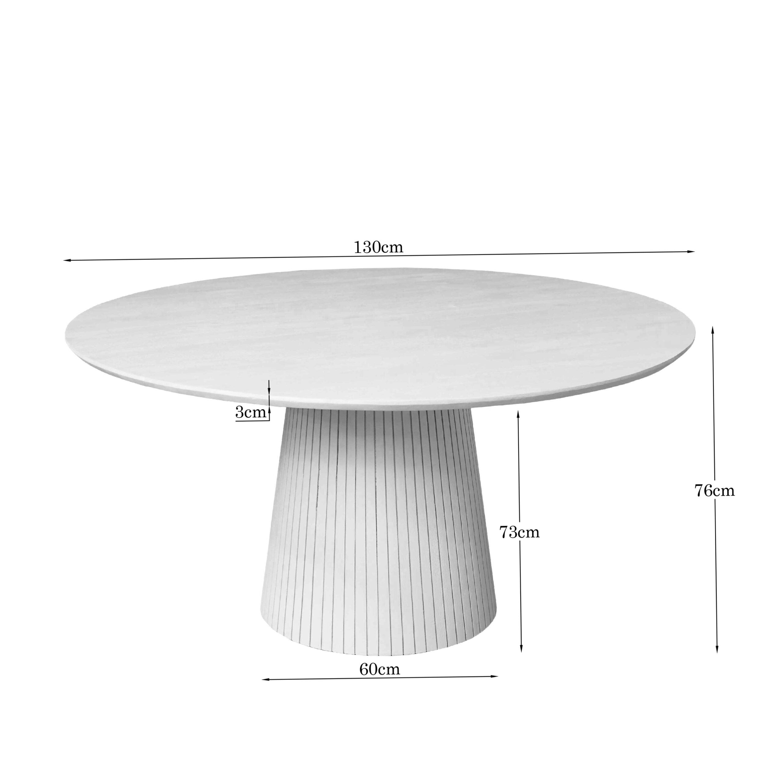 Ronde Eettafel Solana Bruin Mangohout 130 cm