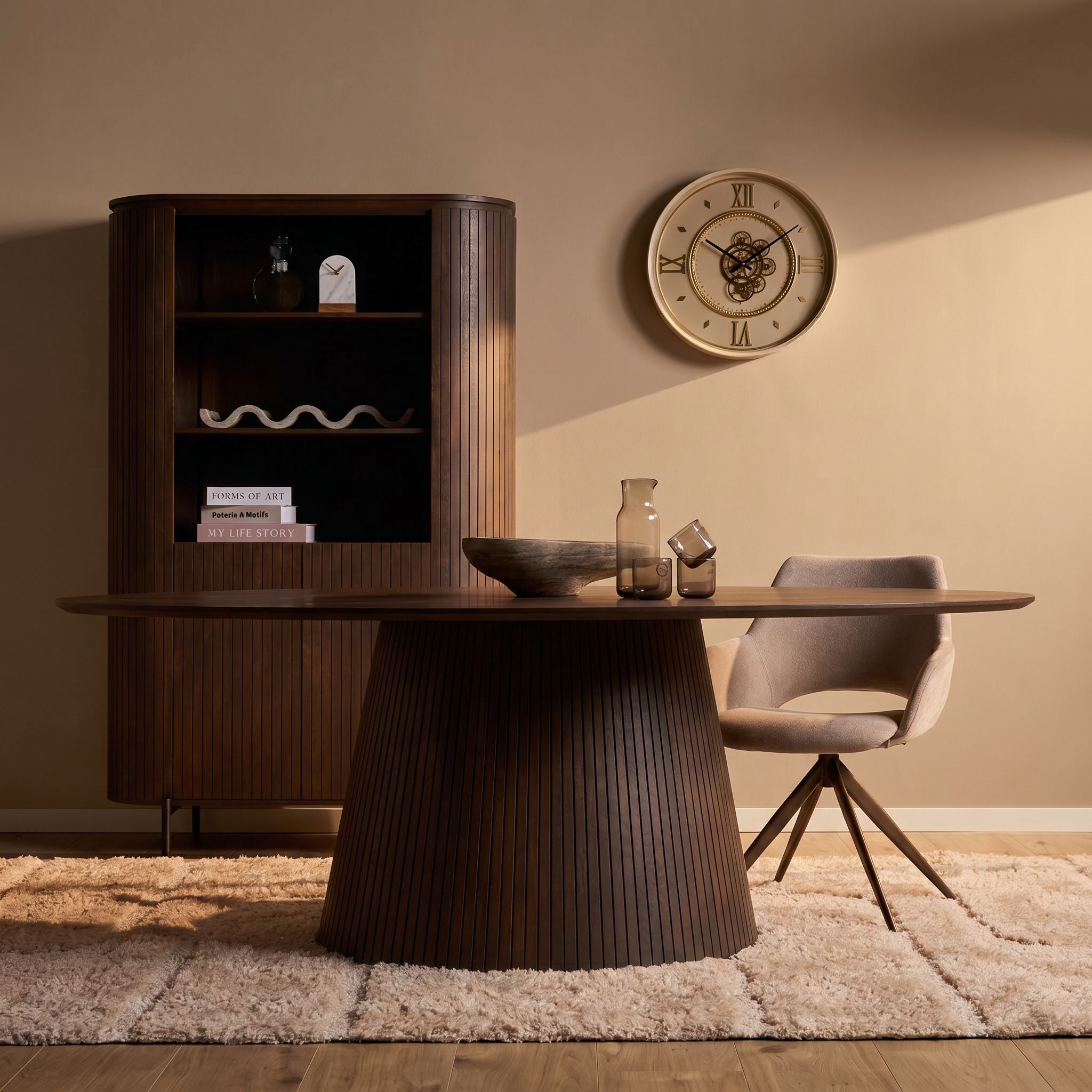 Ovale Eettafel Solana Bruin Mangohout 240 cm