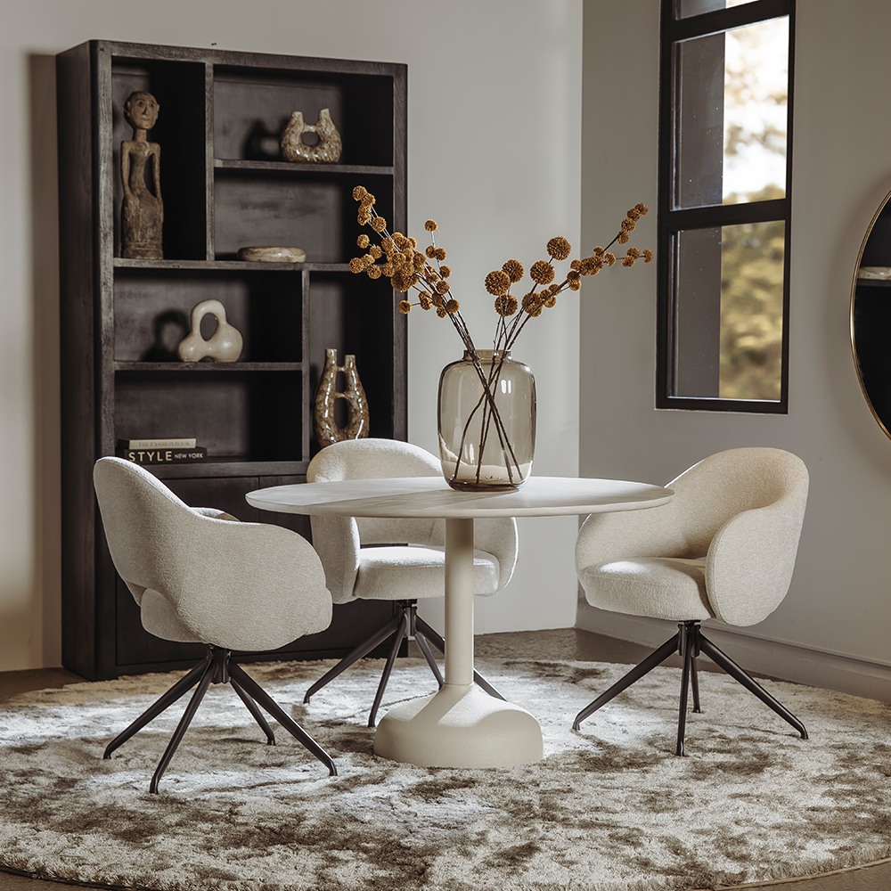 Eetkamertafel – Elba – Wit – 120 x 120 x 76 cm – Tower Living