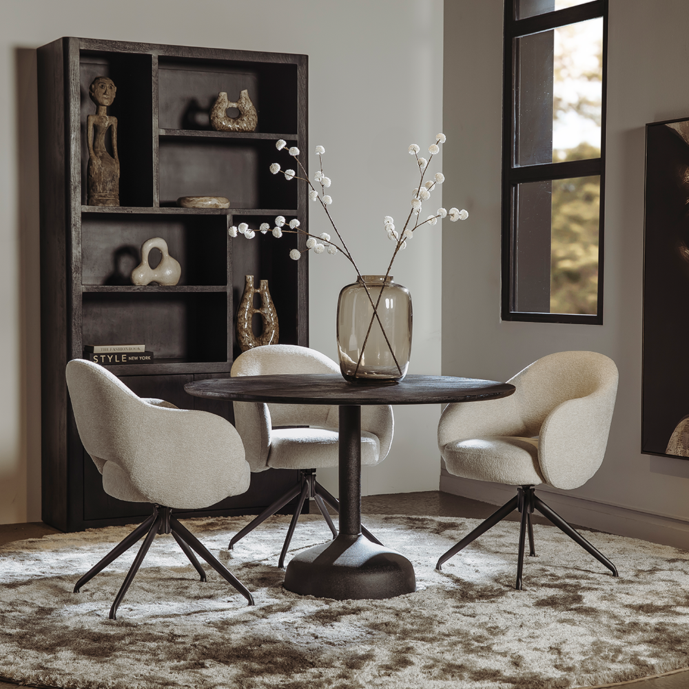 Eetkamertafel – Elba – Zwart – 120 x 120 x 76 cm – Tower Living