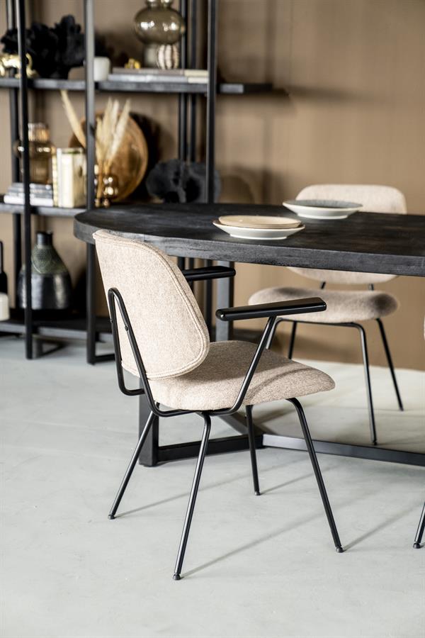 Stoel Lynn met arml - beige fletcher
