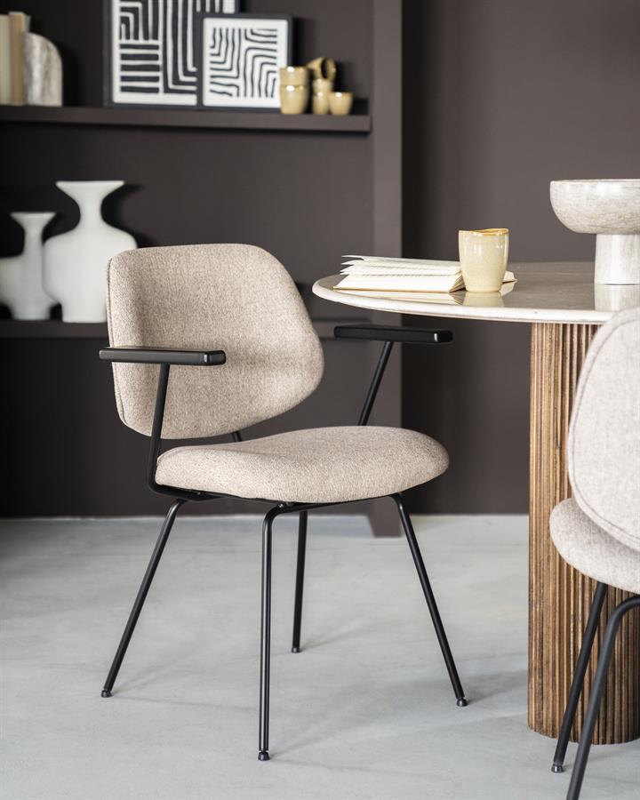 Stoel Lynn met arml - roze fletcher