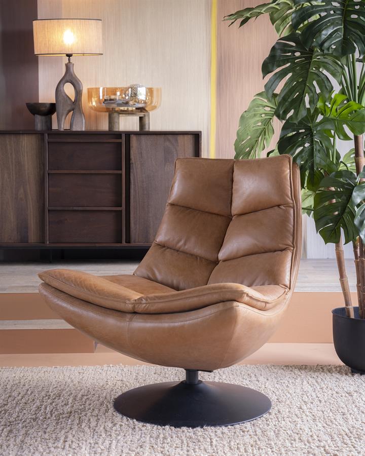 Fauteuil Sven - cognac boho leder