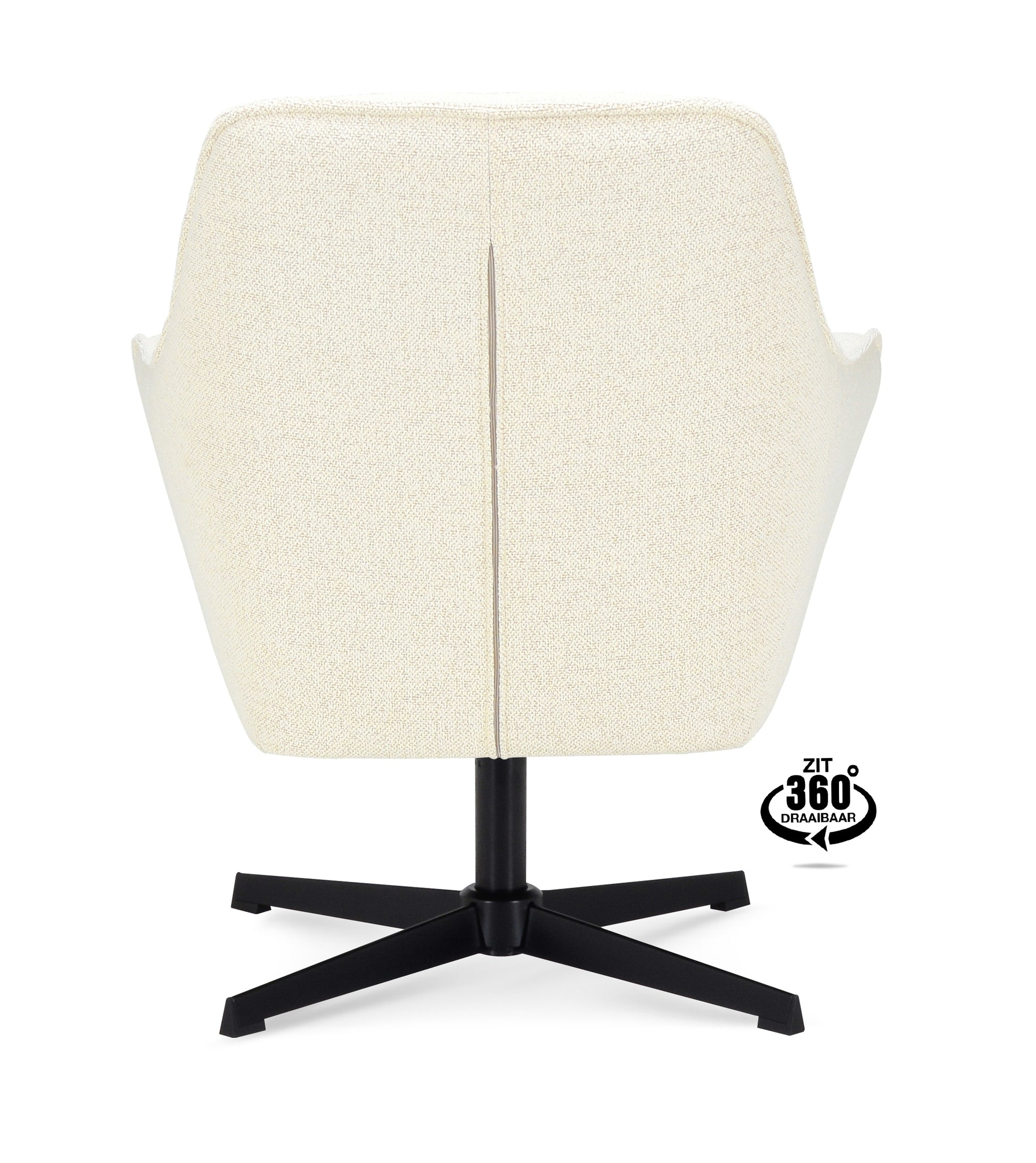 Fauteuil Ezra 360 Draaibaar Stof Mose Natural Legs Black