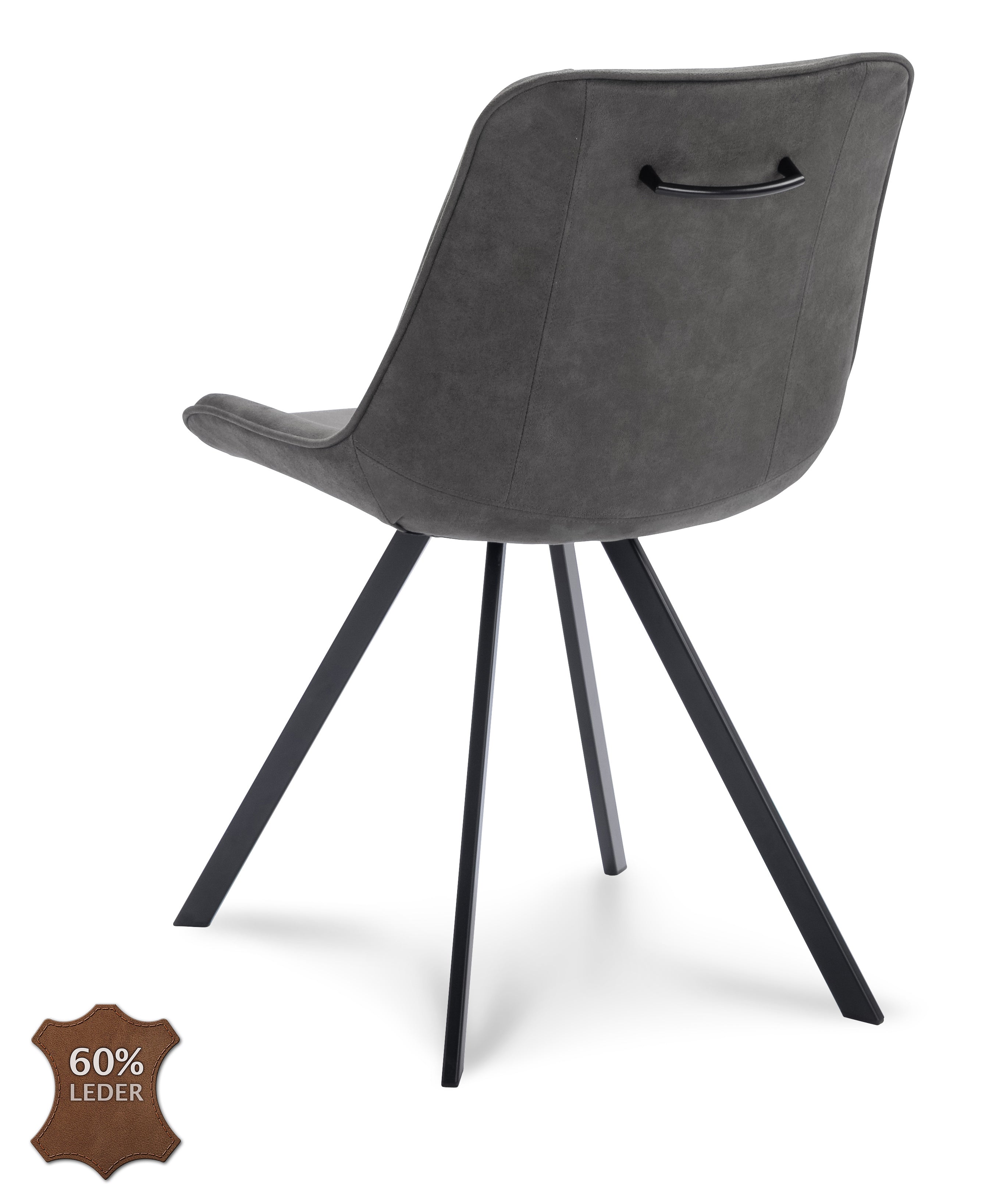 Eetkamerstoel Blake Microleder Bull Graphite Leg Black