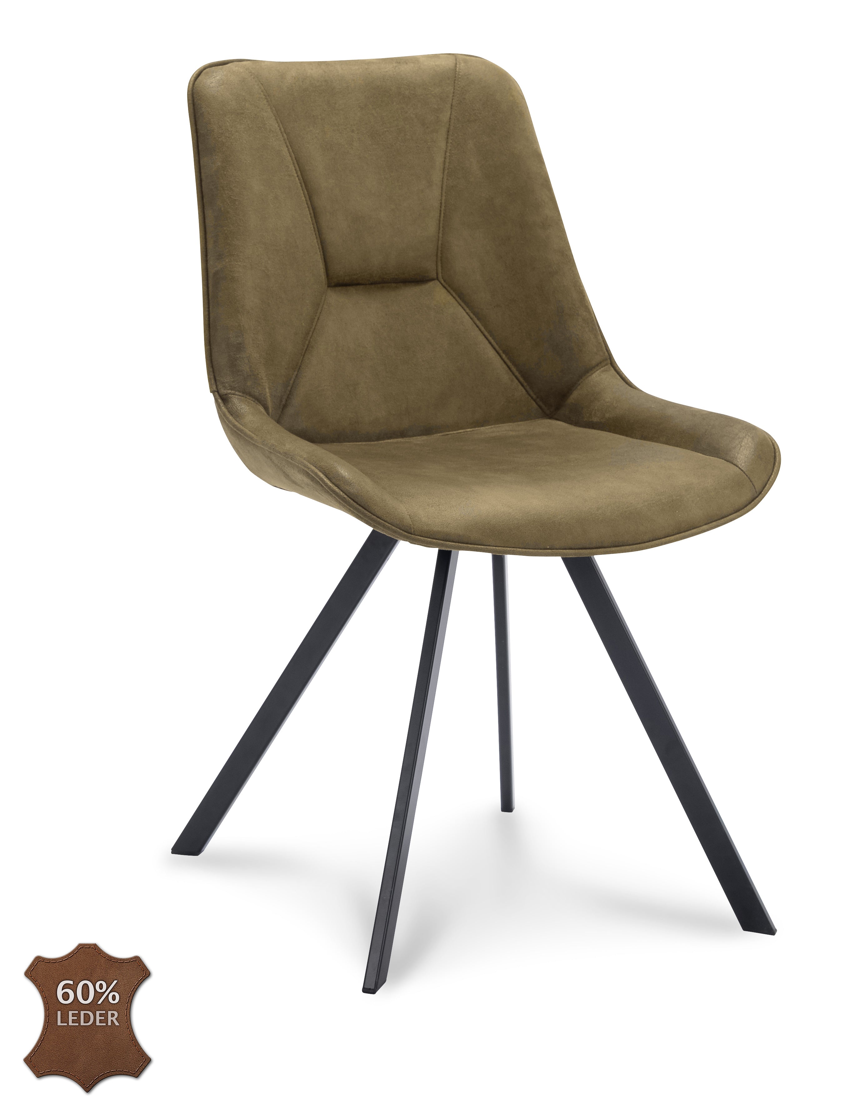 Eetkamerstoel Blake Microleder Bull Moss Leg Black