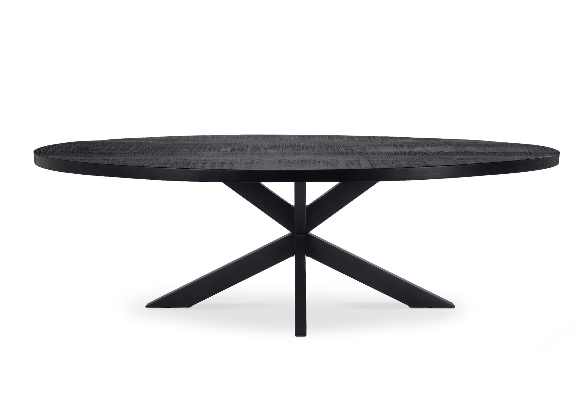 Eettafel Vision Black Ovaal 240 (potenset 150x85) Wood Zwart Spider Leg Black