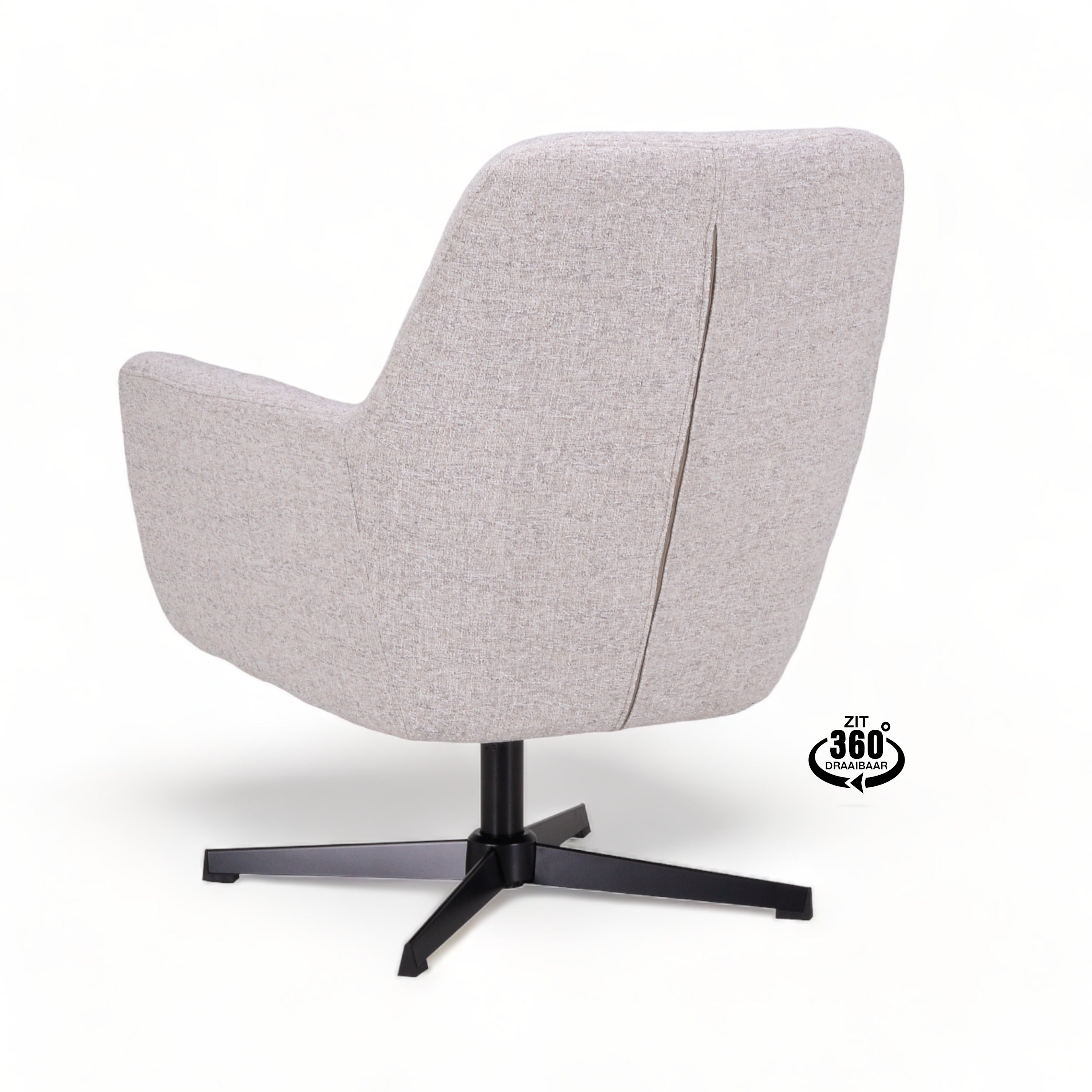 Fauteuil Skye Stof Oasis Shell Draaivoet Zwart