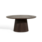 Bijzettafel Mokka - Donkerbruin Ø 80 cm - bijzettafel van mangohout, vooraanzicht
