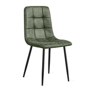 Eetkamerstoel Yerevan - Microleder Groen - eetkamerstoel in microleder, vooraanzicht