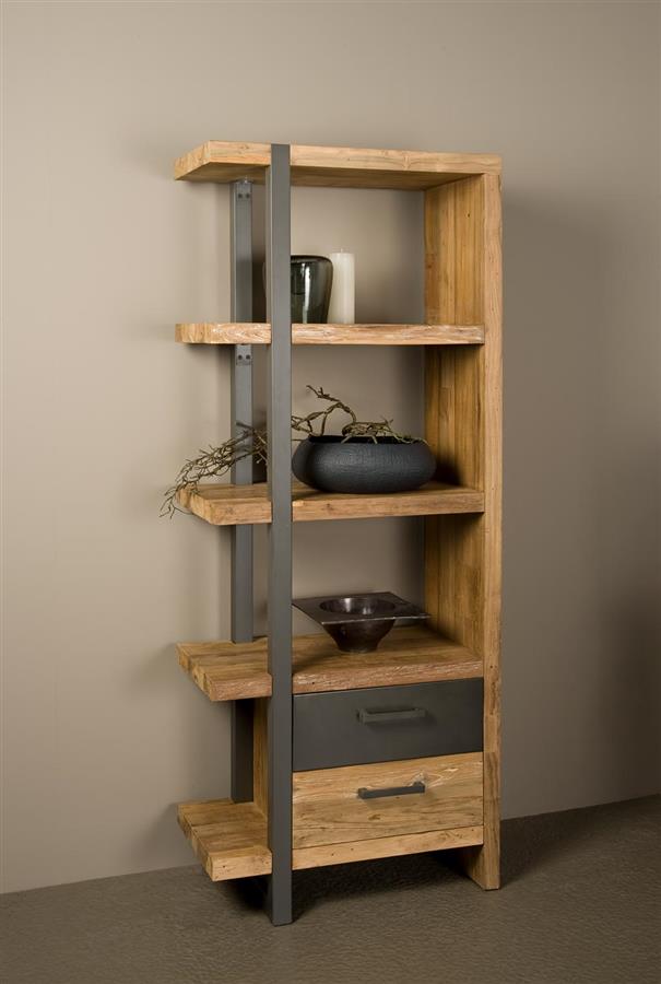Boekenkast – Lucca – Naturel – 77.5 x 190 cm – Tower Living