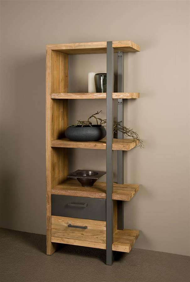 Boekenkast – Lucca – Naturel – 77.5 x 190 cm – Tower Living