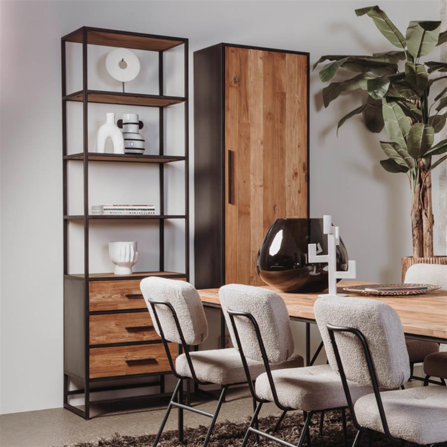 Boekenkast – Felino – Naturel – 60 x 220 cm – Tower Living
