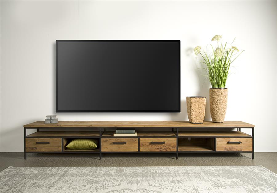 TV-Meubel – Livorno – Bruin – 300 x 45 cm – Tower Living