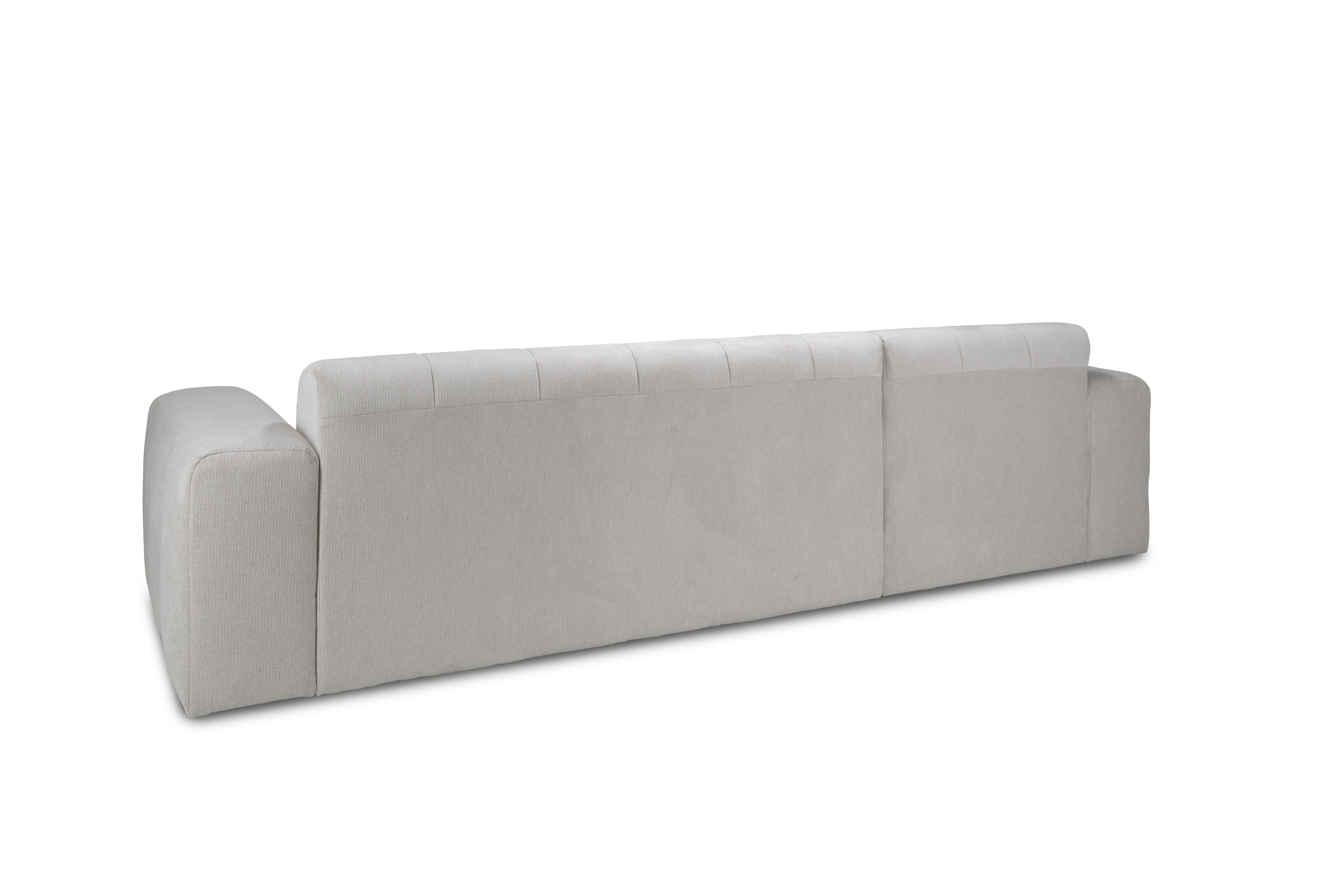 Bank Fermo Hoekcombinatie 2.5-zits - Longchair Voorstaand Links Stof Mito Natural Leg Black