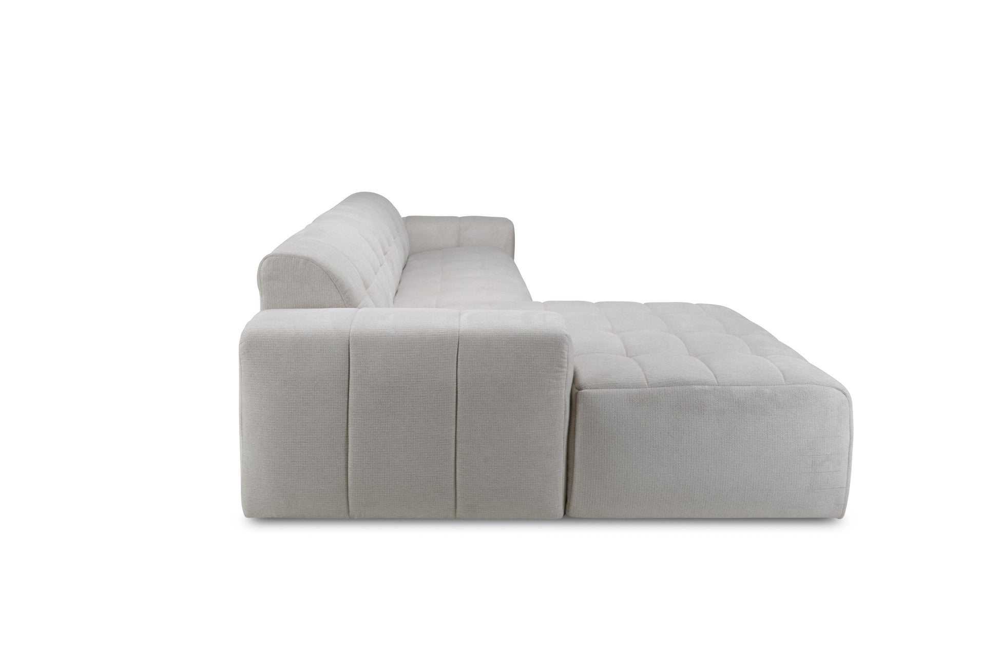 Bank Fermo Hoekcombinatie 2.5-zits - Longchair Voorstaand Links Stof Mito Natural Leg Black