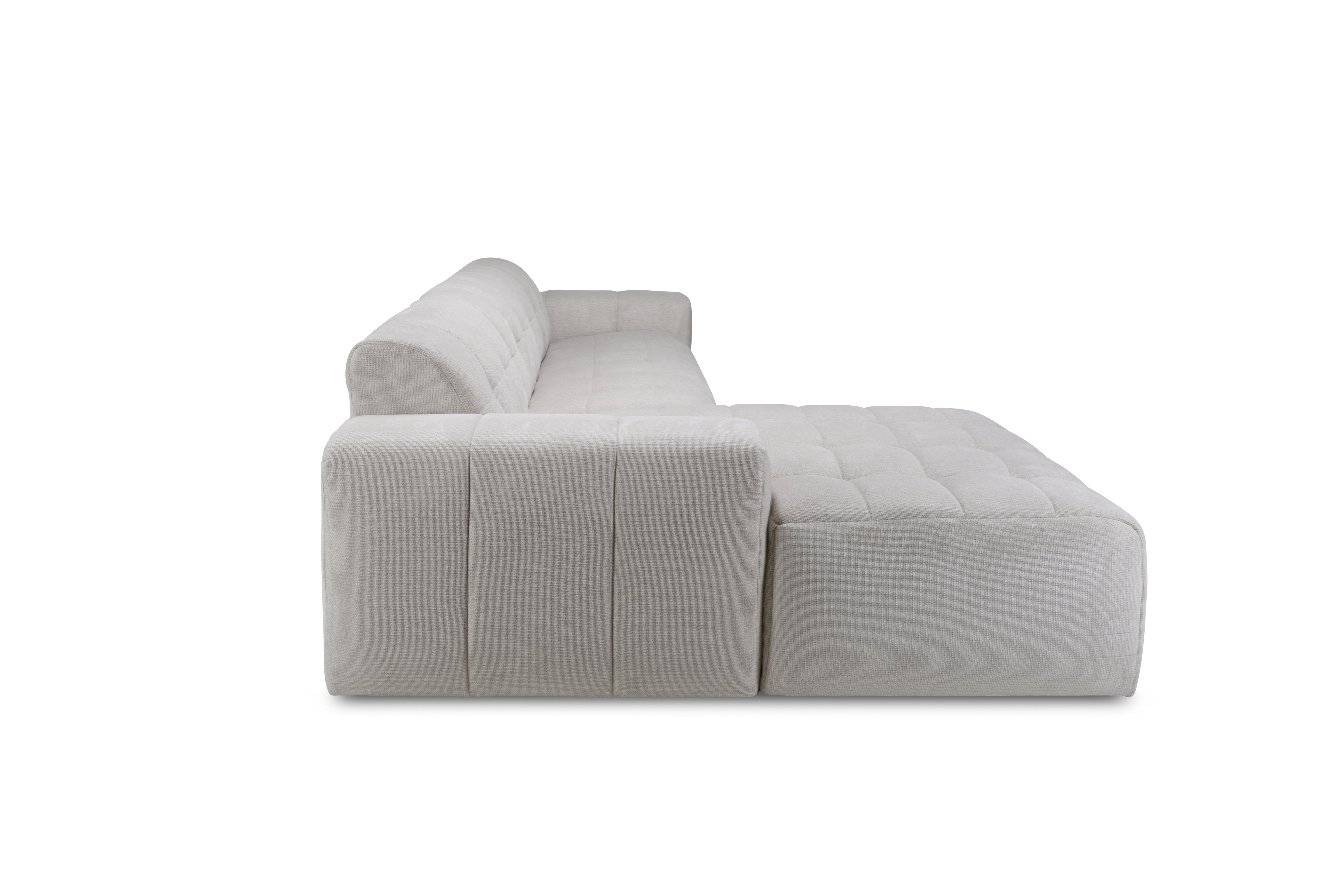 Bank Fermo Hoekcombinatie 2.5-zits - Longchair Voorstaand Links Stof Mito Natural Leg Black